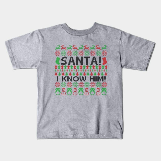 I know Santa Christmas Sweater Kids T-Shirt by B3pOh